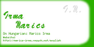 irma marics business card